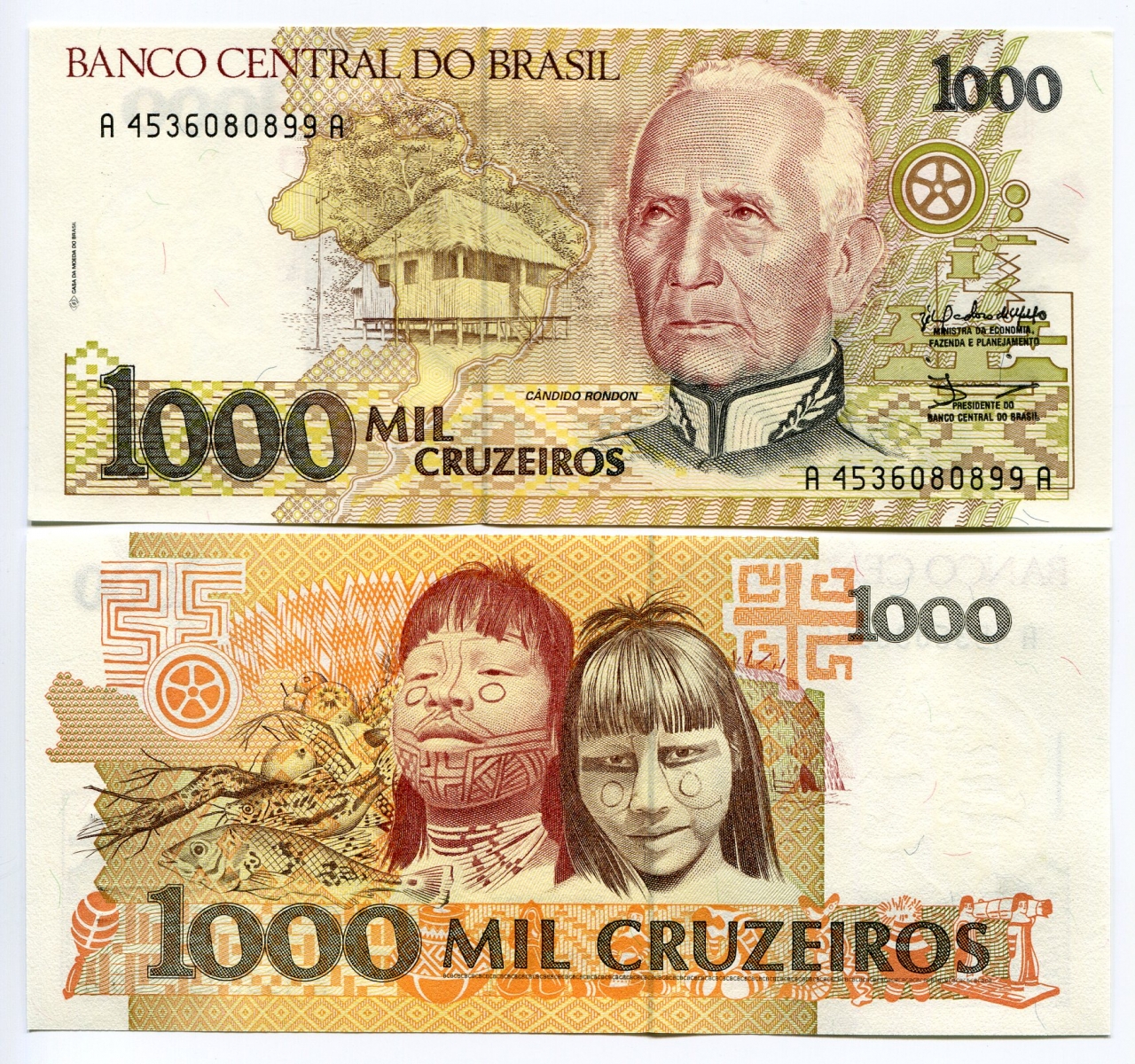 Brazil 1000 Cruzo 1991 UNC